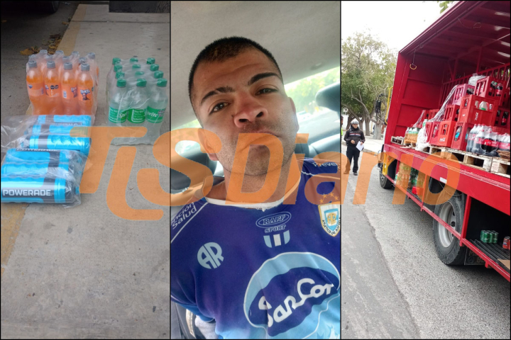 Lo descubrieron robando bebidas de un camión y quedó detenido en Flagrancia