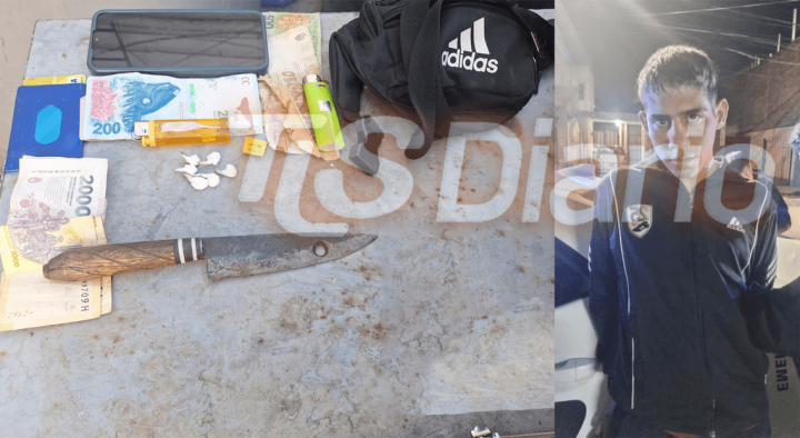 Cayó el "Cunta" en un operativo: tenían encima dosis de cocaína y un cuchillo