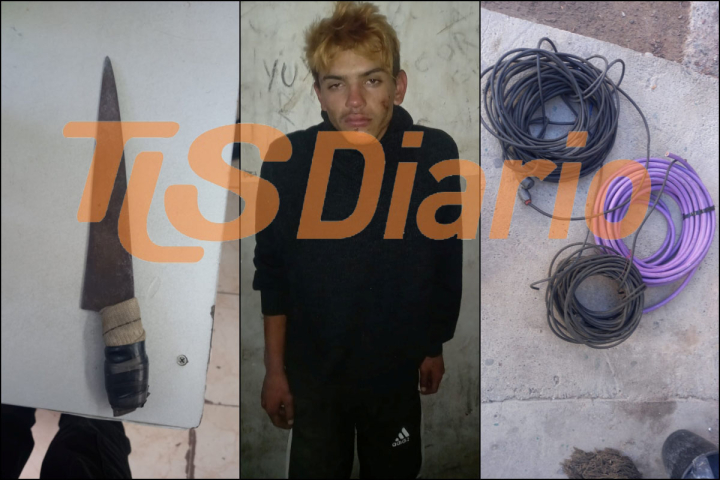 Vieron a la Policía y salieron corriendo: uno cayó con cables robados y un cuchillo