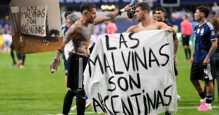 La sábana de un hotel que se hizo bandera de Malvinas: el trapo de los festejos de la Selección