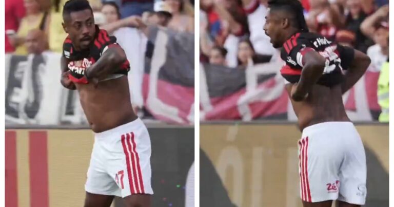 El innecesario gesto de Bruno Henrique hacia los hinchas de River y el comunicado de Flamengo por "actos de racismo"