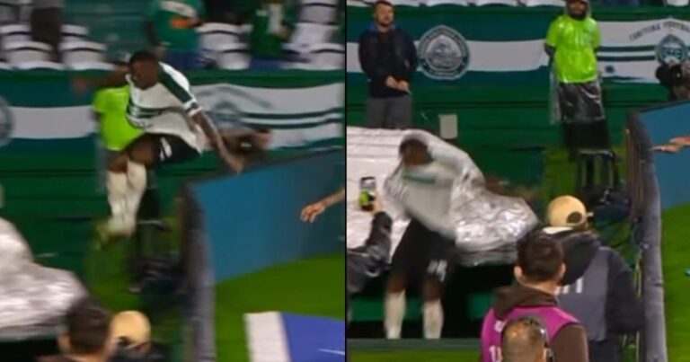 Video: saltó una valla publicitaria, cayó a los vestuarios, se lesionó y encima le anularon el gol