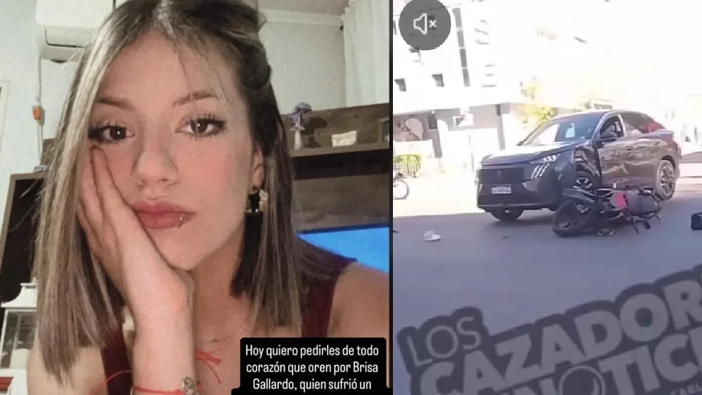 Piden cadenas de oración por una motociclista que sufrió un fuerte siniestro vial en el microcentro sanjuanino