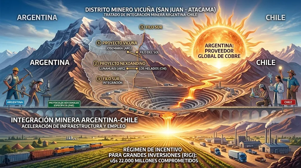 Argentina y Chile avanzan con acuerdos para impulsar tres grandes proyectos de cobre en San Juan