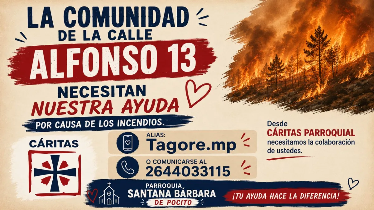 La movida solidaria de Cáritas y la Iglesia de Pocito para ayudar a las familias afectadas por los incendios
