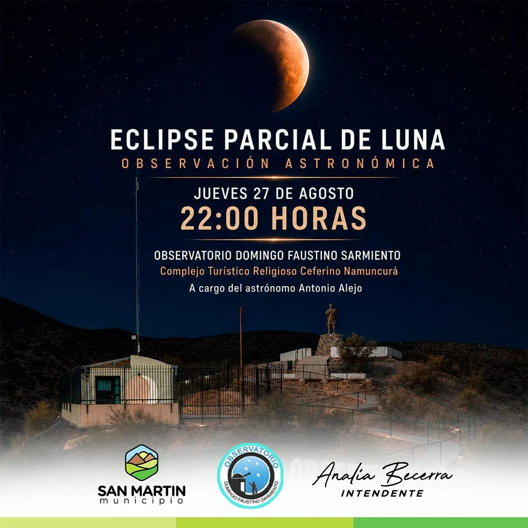San Martín invita a observar el eclipse parcial de Luna