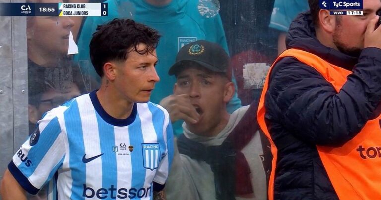 El gesto del hincha de Racing a Gastón Lodico que anticipó su gol olímpico a Boca: "99% es mío"