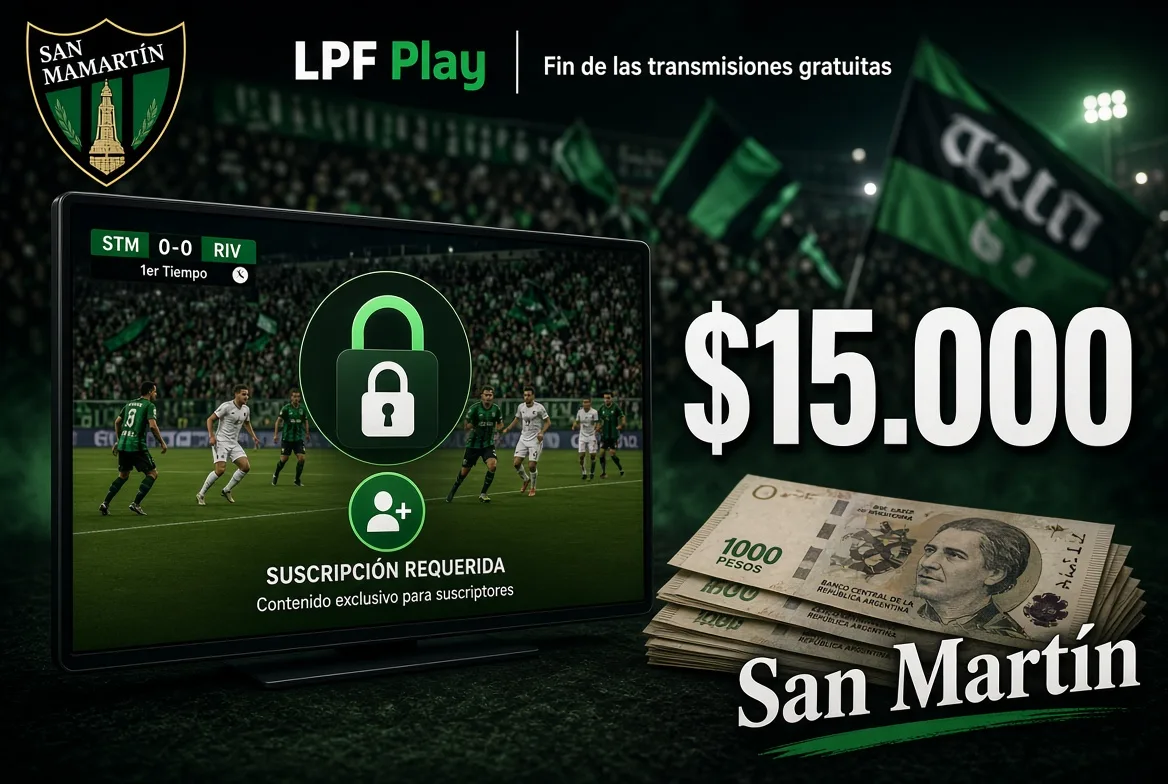 Ver a San Martín por LPF Play costará $15.000 por mes desde la próxima semana